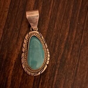 Kingman turquoise sterling silver pendant